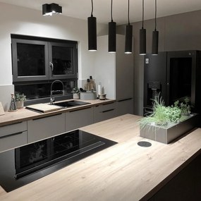 Lampă modernă cu pandantiv neagră cu 5 lumini - Jeana