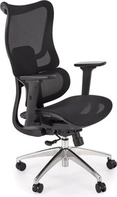 Scaun birou CASPER, negru/crom, plasa/polipropilena, 63x70x115/125 cm