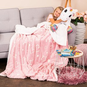 Pătură luminoasă din blăniță 4Home Heart, 150 x 200 cm