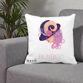 Perna Personalizata Zodie Berbec, 40x40 cm, Alba Mata, Husa Detasabila, Perna Inclusa, BEKZ®