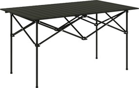 Outsunny Masă de camping pliabilă cu blat rulabil, masă de grădină din aluminiu 2 persoane 95 x 55 cm Negru | Aosom Romania