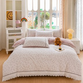 Lenjerie de pat bumbac 100%, 4 piese, model paisley, BCP413