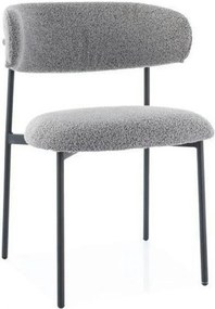 Scaun ELTON, gri/negru, stofa/metal, 56x46x80 cm