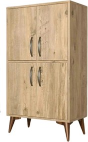 Dulap MDL0202, stejar, PAL melaminat, cu 4 usi, 60x35x109 cm
