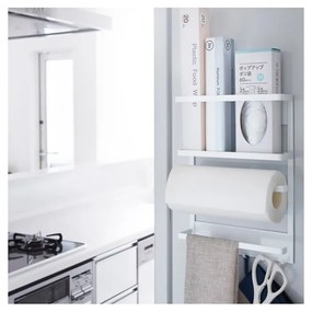 Suport magnetic YAMAZAKI Tower Magnetic Side Rack, mare, alb