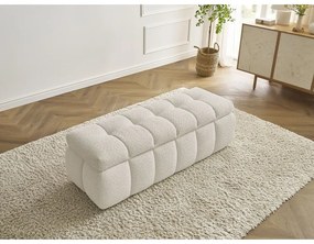 Bancă bej cu tapițerie din țesătură bouclé Mont Blanc – Bobochic Paris