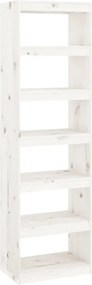 vidaXL Bibliotecă/Separator cameră alb 60x30x199,5 cm lemn masiv pin