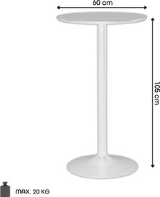 MAZZONI EXPORT KORFU Negru - MASĂ ÎNALTĂ DE BAR/BUCĂTĂRIE FURNIR PICIOR DIN OȚEL