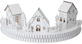 Decorațiune cu LED Winter Town alb, 10x LED, 40 cm, 2x AA