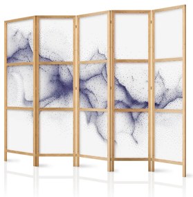 Paravan japonez - Cosmic dots - subtle abstraction of navy blue dots on white background