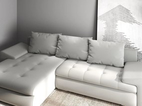 Colțar extensibil dumonde cu ladă de depozitare si sezut confortabil din spuma high-density, Leonardo Royal Gri 260x185 cm