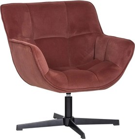 Fotoliu teracotă pivotant cu tapițerie din catifea Wibo – WOOOD