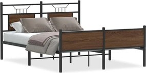vidaXL Cadru pat fără saltea stejar maro 150x200 cm lemn prelucrat