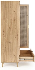 Dulap Borneo S-1 stejar artizan/negru H200 cm