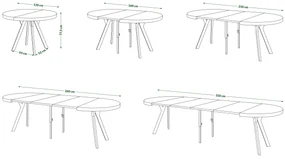 Mazzoni VITO Stejar Maro/picioare negre - MASĂ MARE ROTUNDĂ Ø110 EXTENSIBILĂ PÂNĂ LA 310 cm CU PICIOARE Y LOFT/INDUSTRIALĂ