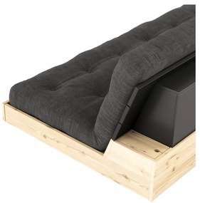 Canapea albă extensibilă cu tapițerie din catifea reiată 244 cm Base – Karup Design