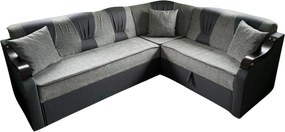 Coltar VALAHIA extensibil, cu lada de depozitare, stofa gri, 270x220x90 Gri