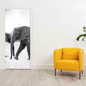 Fototapet pentru ușă - Elefanții (95x205cm)
