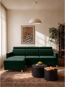Colțar extensibil Vario universal dreapta/stânga - catifea verde Bluvel 78