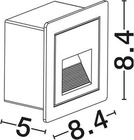 Spot incastrat lumina LED fatade, scari exterior MONO 5W