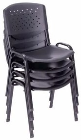 Set de scaune stivuibile - 4 buc, negru