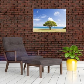 Tablou plaja cu copac (70x50 cm)