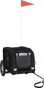 vidaXL Remorcă bicicletă animale companie, negru, textil oxford/fier