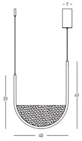 Suspensie  23164 Zambelis LED, Negru, Grecia