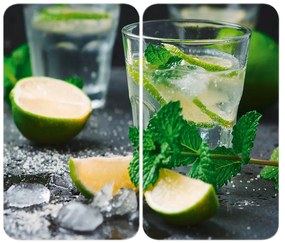 Set 2 protecții din sticlă pentru aragaz Wenko Mojitos, 52 x 30 cm