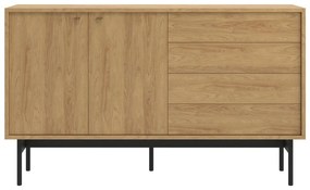 Comodă Oscar O6  (hikor natural + negru). 1100518