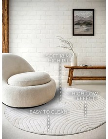 Covor alb rotund ø 160 cm Panglao New York White – Elle Decoration