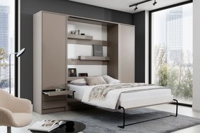 Pat rabatabil vertical Genius 120x200 cu birou - congo / cașmir
