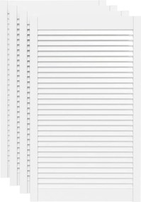 vidaXL Uși dulap design lambriu 4 buc. alb 99,3x59,4 cm lemn masiv pin