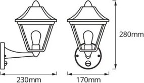 Osram - Lampă de perete pentru exterior cu senzor TRADITION UP 1xE27/60W/230V IP44
