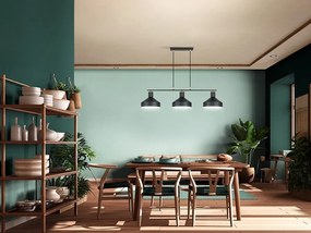 Lustra suspendata din metal design moderm Irias 3L negru/cupru