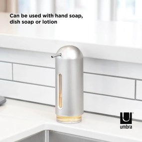 Dozator de săpun lichid argintiu din plastic 350 ml Penguin – Umbra