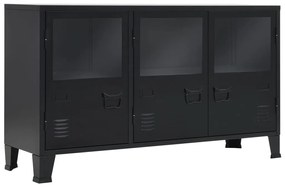 245959 vidaXL Servantă, stil industrial, negru, 120 x 35 x 70 cm, metal