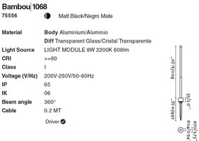 Tarus LED modern iluminat exterior IP65 BAMBOU 80cm