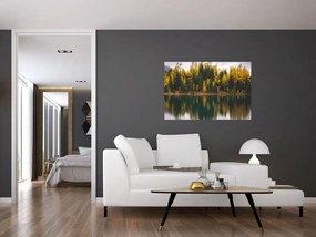 Tablou cu lac de pădure (90x60 cm)