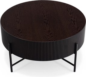 Măsuță de cafea pentru living Corbi 80 cm - nuc închis / negru mat