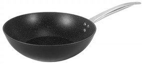 Tigaie Oliver Voltz wok OV54420N28, 28 cm, Finisaj marmura, Inductie, Negru