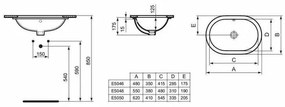 Lavoar sub blat Ideal Standard Connect oval 48x35