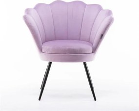 Fotoliu FREY Heather din Catifea cu Picioare Negre