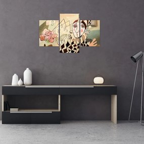 Tablou - Cubismul - arlechin și trandafir (90x60 cm)
