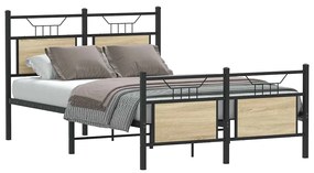 vidaXL Cadru pat fără saltea stejar sonoma 120x190 cm, lemn prelucrat