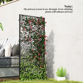 Outsunny Divizor de spațiu 65 x 130 cm, paravan independent sau suspendat, panou din metal, Negru | Aosom Romania