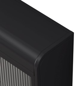 Dulap de Perete cu 3 Uși din Sticlă cu Design Curbat, Negru | Aosom Romania