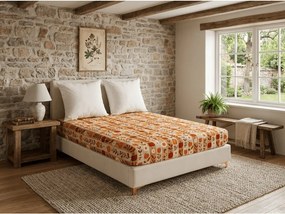 Cearsaf din microfibra PUMPKIN STRIPES colorat 180x200 cm