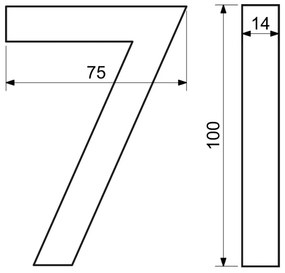 Număr casă 7", RN.100LV, periat, negru"