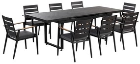 Set mobilier de grădină Valerian/Tavia (Negru + gri + maro) . 1076306